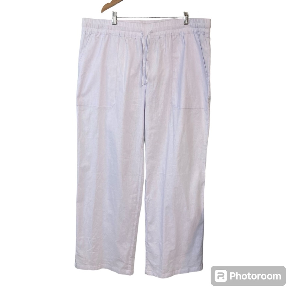 Boisouey women’s pull on linen pants White 2XL